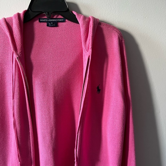 Ralph Lauren Sport Pink Knit Zip Up Sweater - Picture 3 of 5